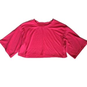 Shein Bright Pink Short Sleeve Crop Top Size Medium